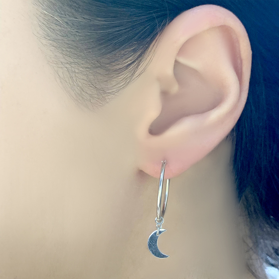 Silver earrings without stones