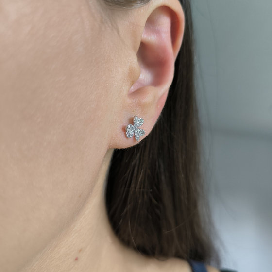 Silver Earrings with Cubic Zirconia