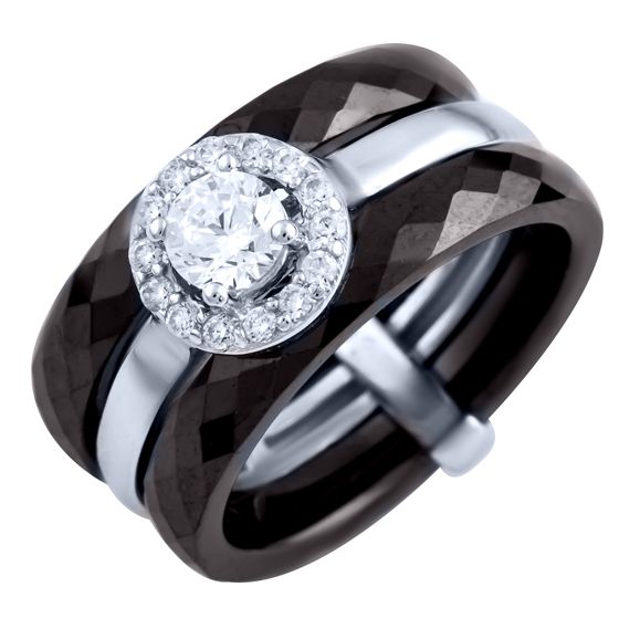 Silver ring with ceramics