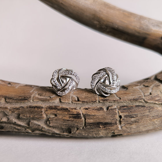 Silver Earrings with Cubic Zirconia
