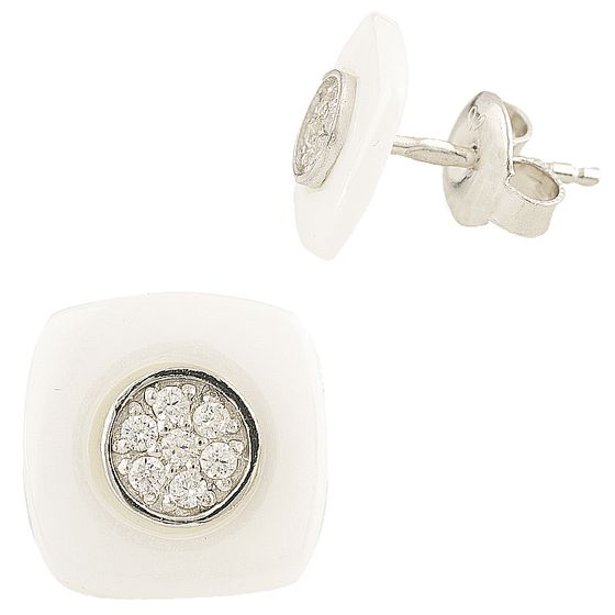 Silver earrings with ceramics