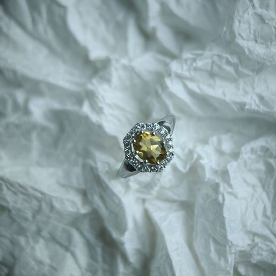 Sterling silver ring with citrine nano 1.538ct