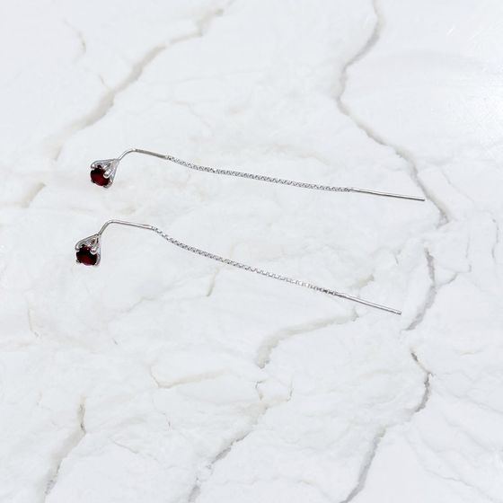 Silver earrings with ruby 0.797ct