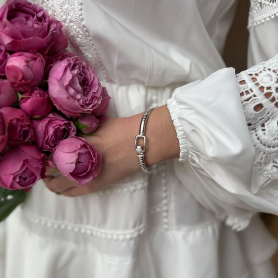 Серебряный браслет с фианитами