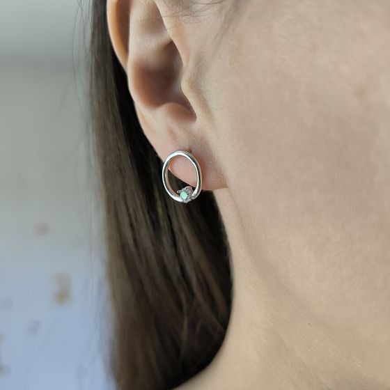 Серебряные серьги с фианитами