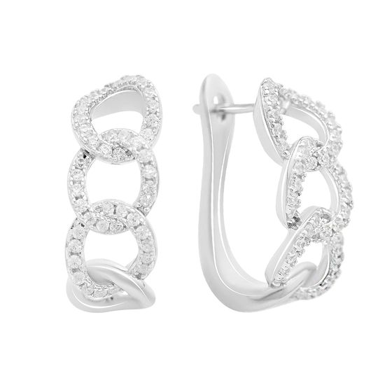 Silver Earrings with Fianites