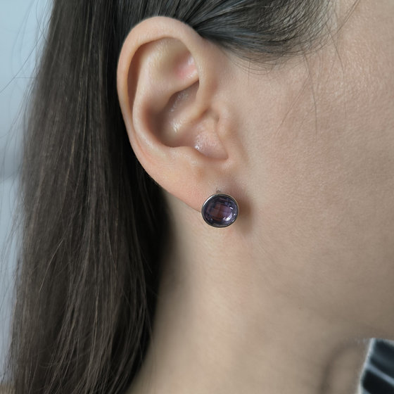 Silver earrings with cubic zirconia