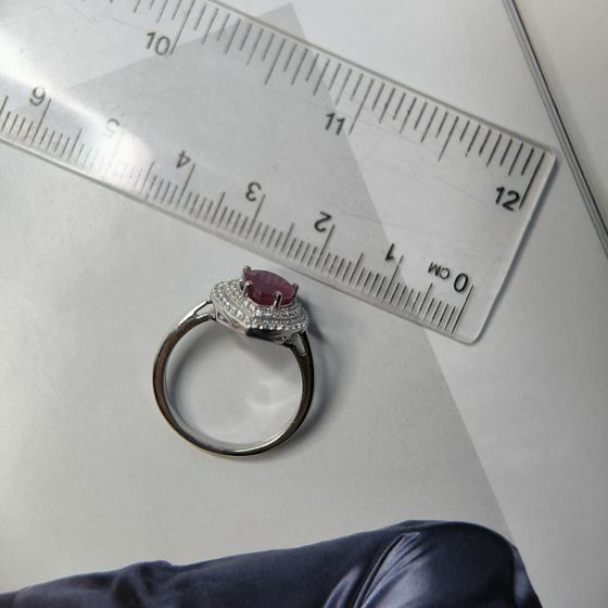 Срібна каблучка з рубіном 3.013ct