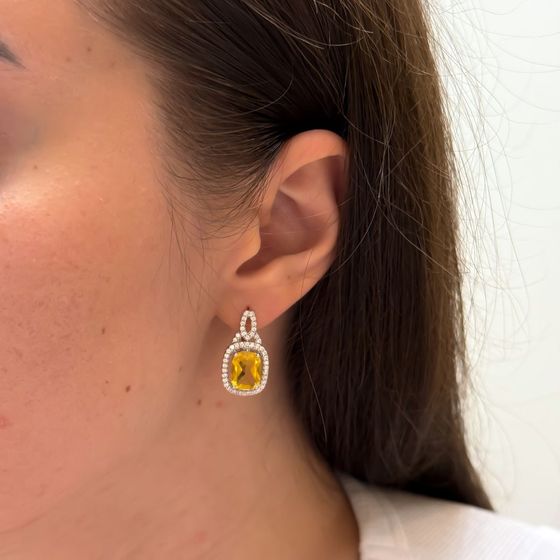 Silver earrings with citrine nano 6.362ct