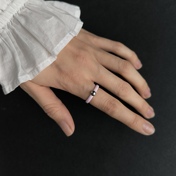 Silver ring with ceramics