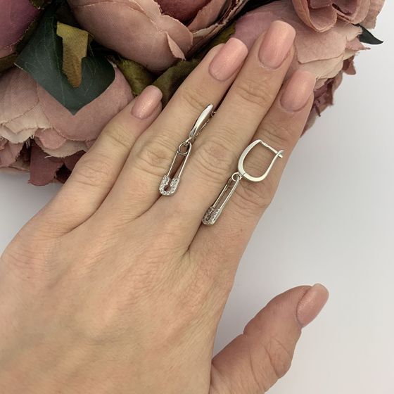 Silver Earrings with Fianites