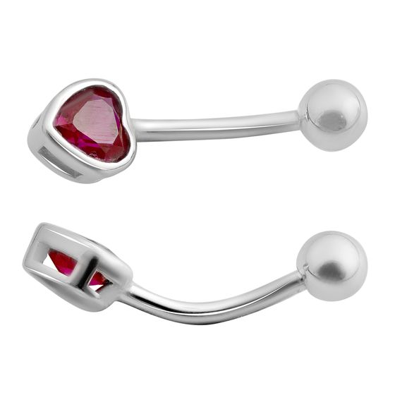 Silver piercing with cubic zirconia