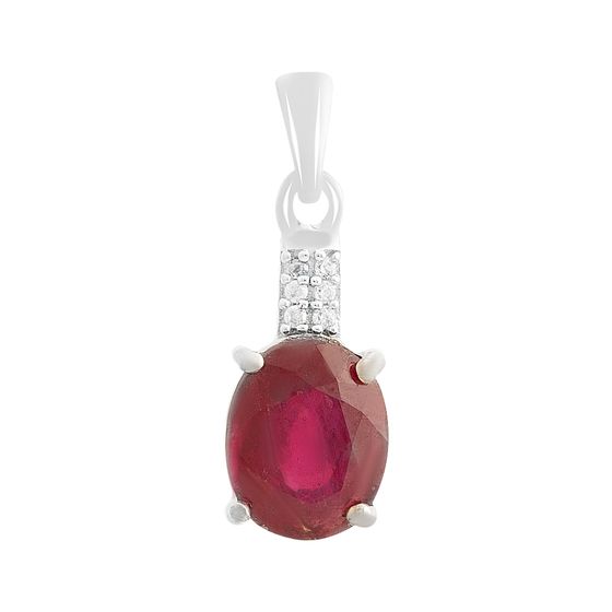 Серебряная подвеска с рубином 3.708ct
