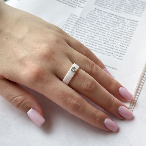 Silver ring with ceramics