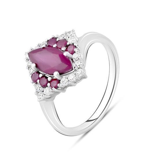 Silver ring with ruby 2.078ct