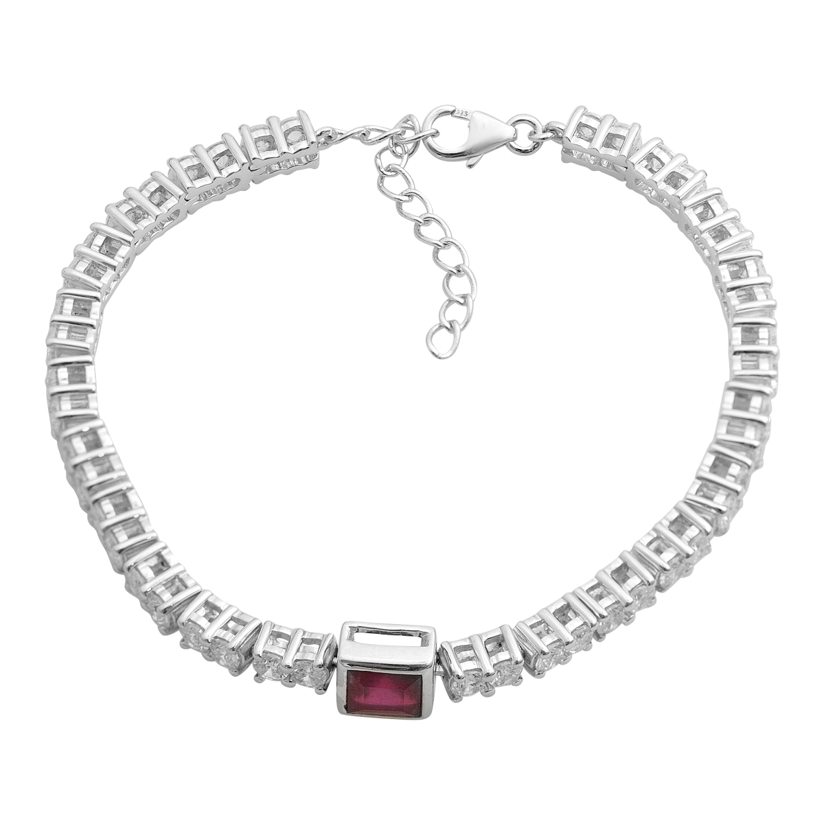 Серебряный браслет с рубином 9.832ct