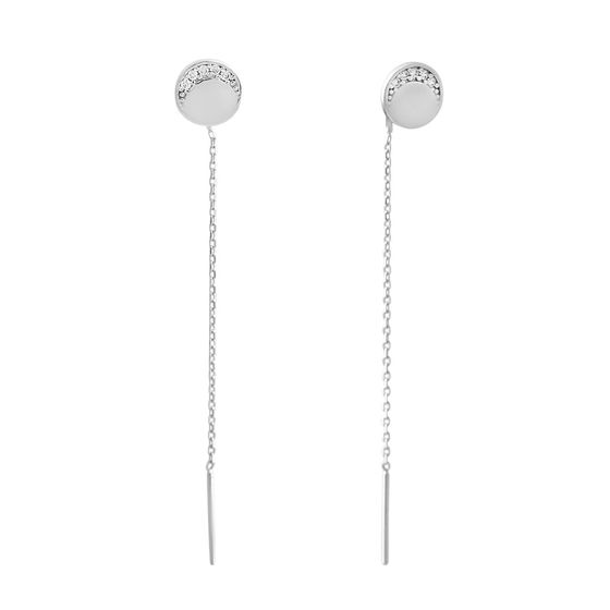 Золоті сережки з фіанітами 0.1ct