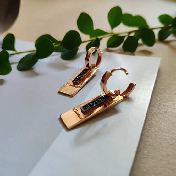 Золоті сережки з фіанітами 0.18ct