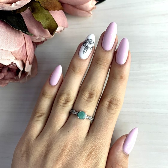 Серебряное кольцо с изумрудом 1.171ct
