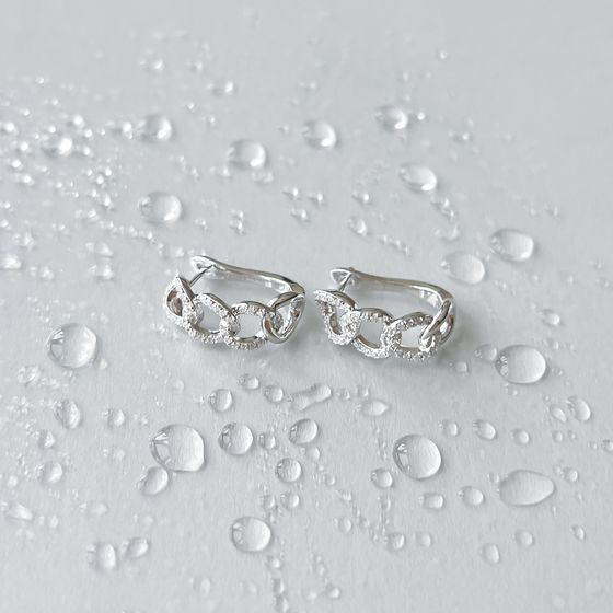 Silver Earrings with Fianites