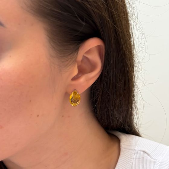 Silver Earrings with Citrine (Nano, 10.5 ct)