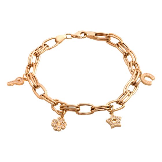 Gold bracelet with 0.57ct fianites