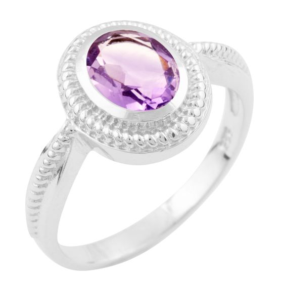 Silver ring with amethyst
