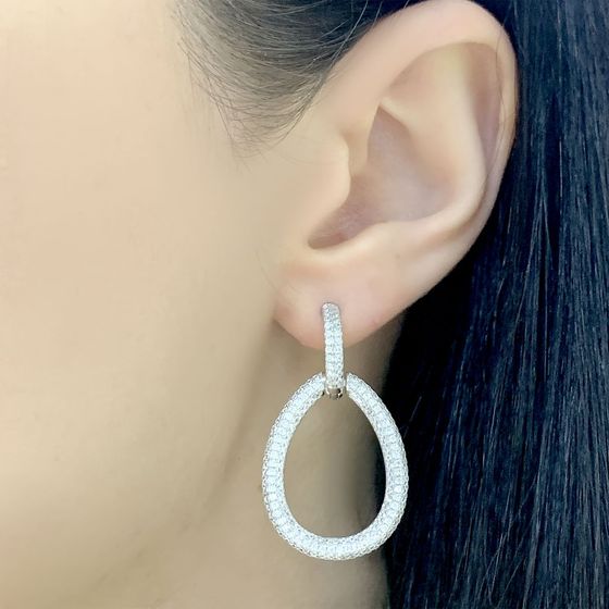 Серебряные серьги с фианитами