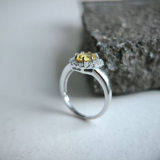 Sterling silver ring with citrine nano 1.538ct