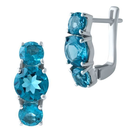 London Blue 3.767ct Silver Topaz Earrings