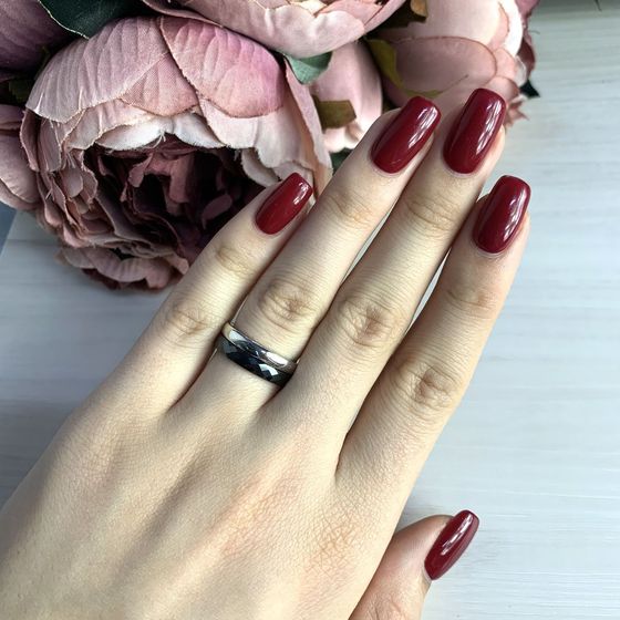 Silver ring with ceramics