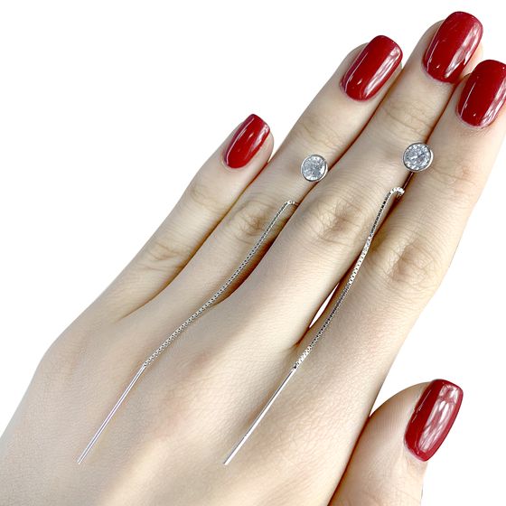 Silver Earrings with Fianites