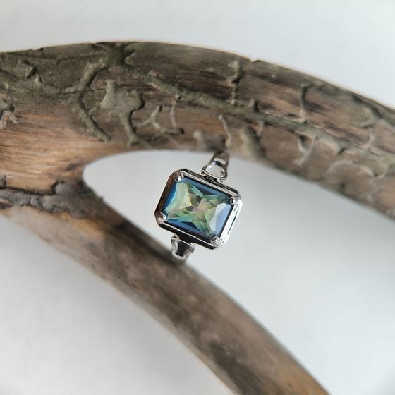 Срібна каблучка з містик топазом 1.6ct