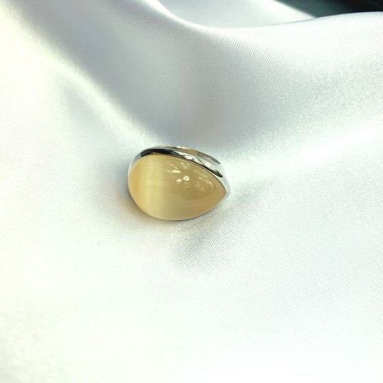 16.65ct sterling silver cat's eye ring