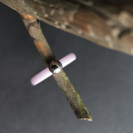 Silver ring with ceramics