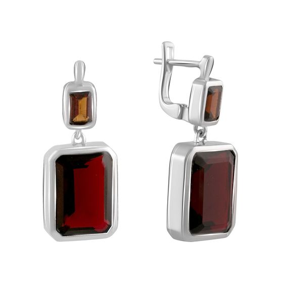 Серебряные серьги с гранатом nano 12.9ct