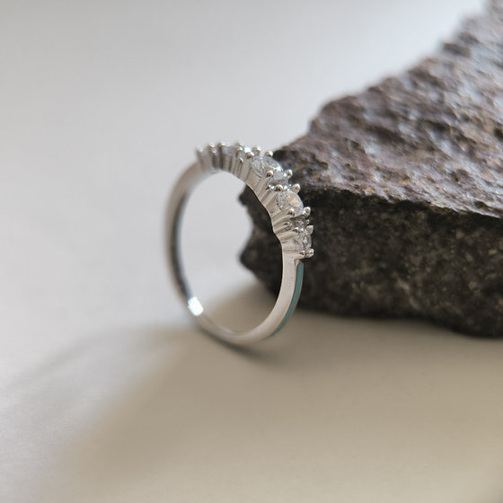 Silver ring with cubic zirconia
