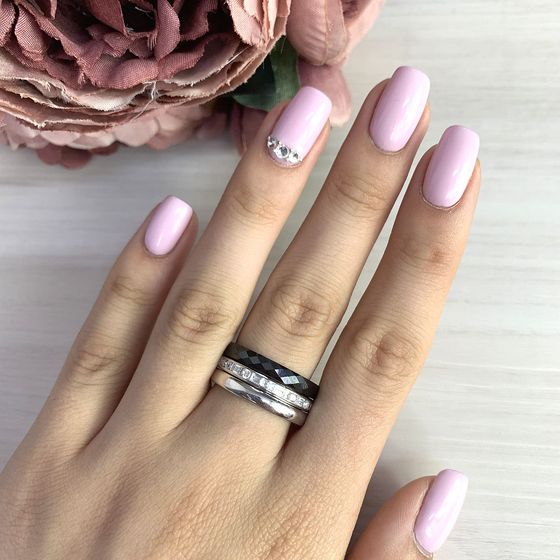 Silver ring with ceramics
