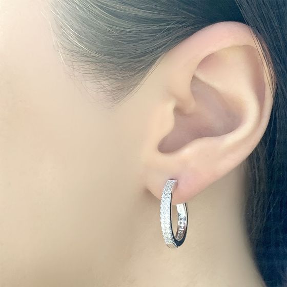 Серебряные серьги с фианитами