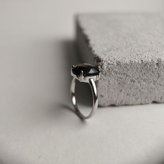 Silver ring with rauchtopaz (smoky quartz)