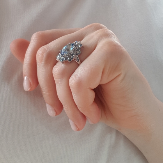 Серебряное кольцо с мистик топазом 5.35ct