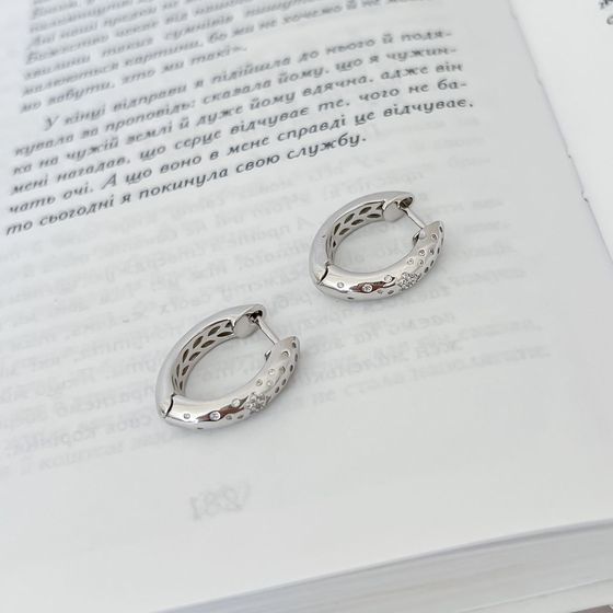 Silver Earrings with Fianites