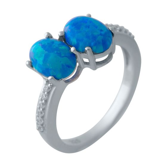 Silver ring with opal