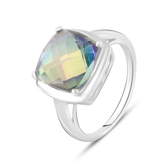 Silver ring with mystic topaz 6.57ct