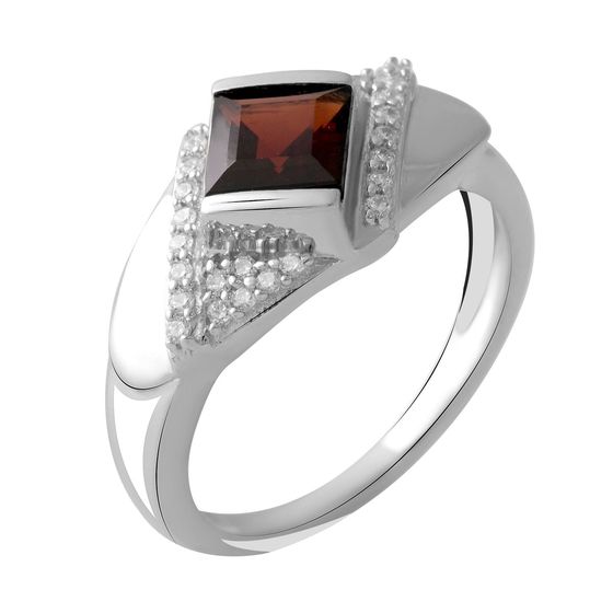 Silver ring with garnet 1.29ct