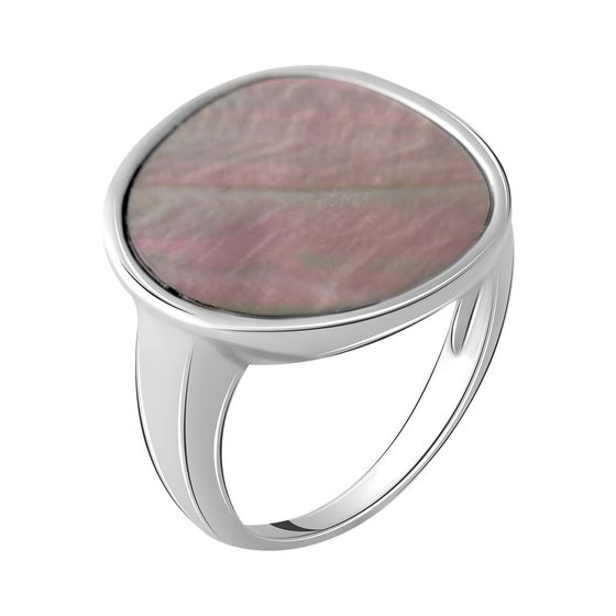 Silver ring with mother-of-pearl