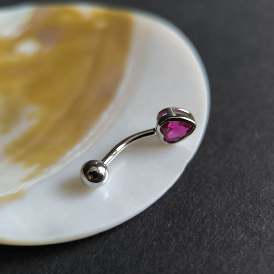 Silver piercing with cubic zirconia