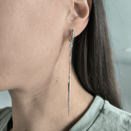 Silver earrings with cubic zirconia