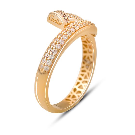 Золота каблучка з фіанітами 0.65ct