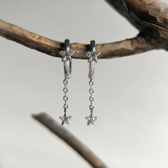 Silver earrings with cubic zirconia